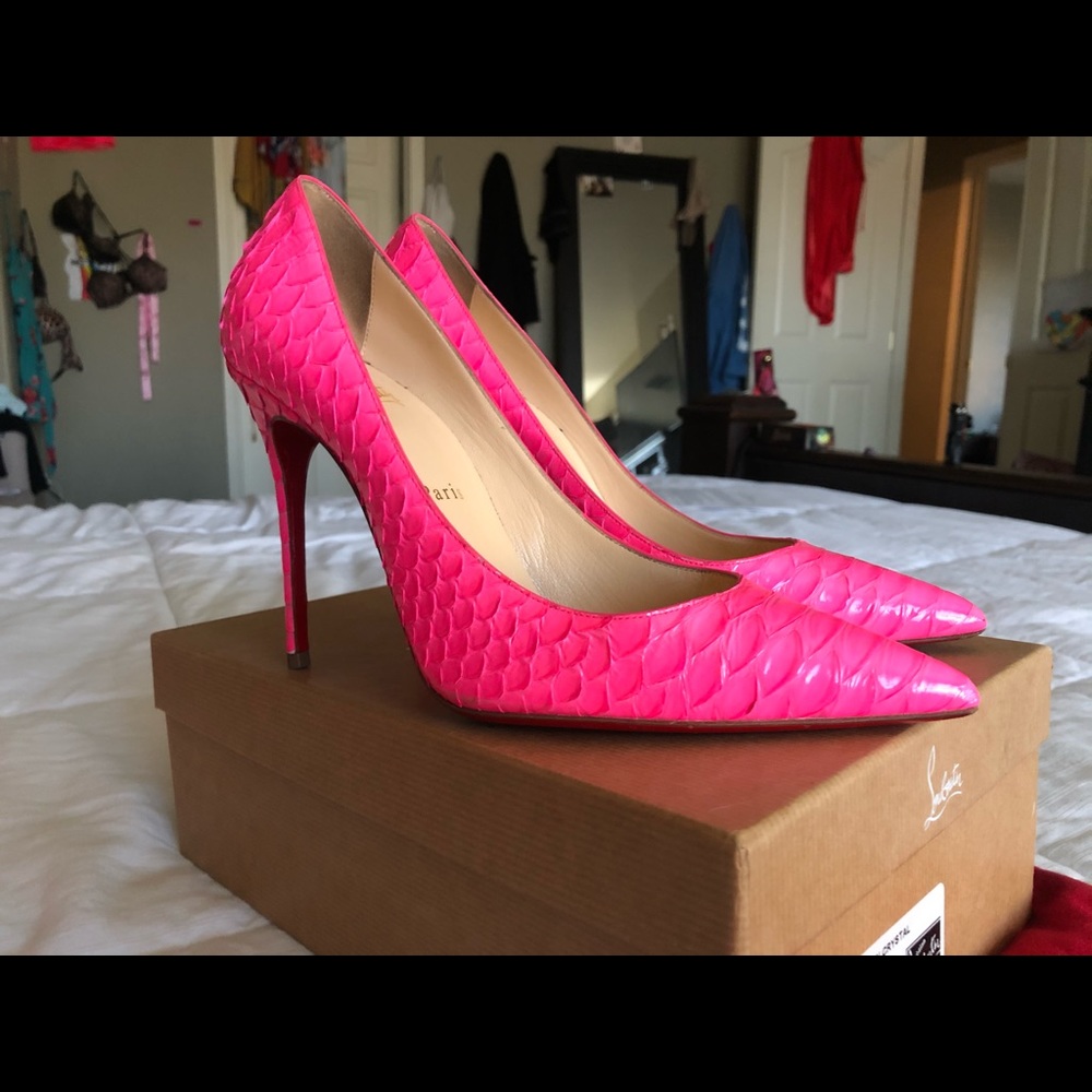 Christian Louboutin Dcollet Pink Python Crystal - image 4